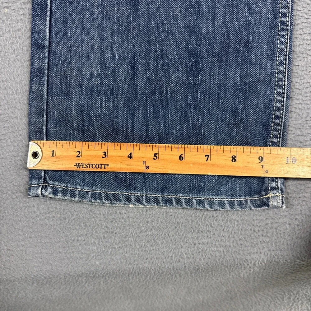 Banana Republic Jeans Mens 32x30 Blue Straight Distressed Denim Contrast Panel
